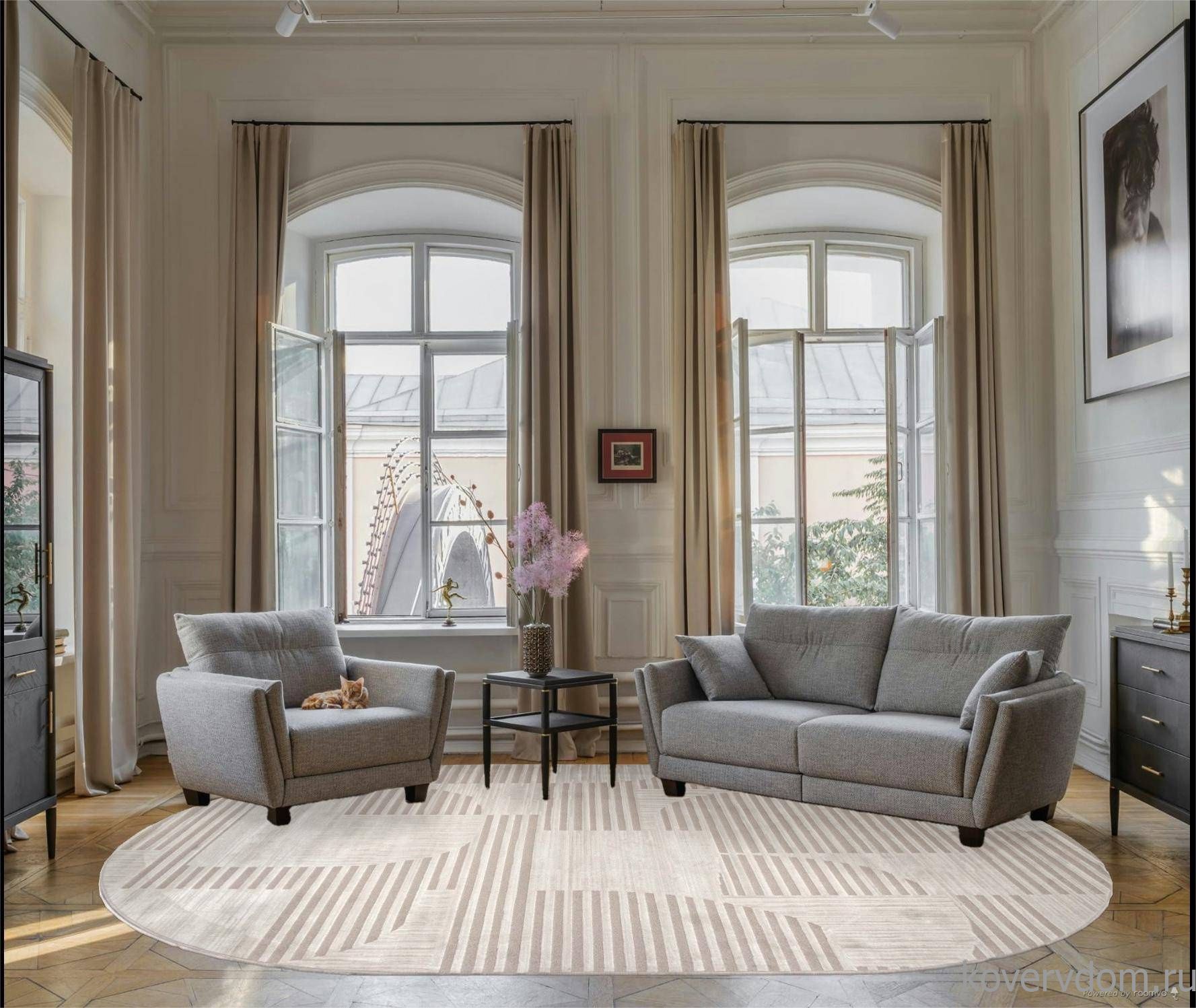 Ковер DIOS-A F440 CREAM Овал