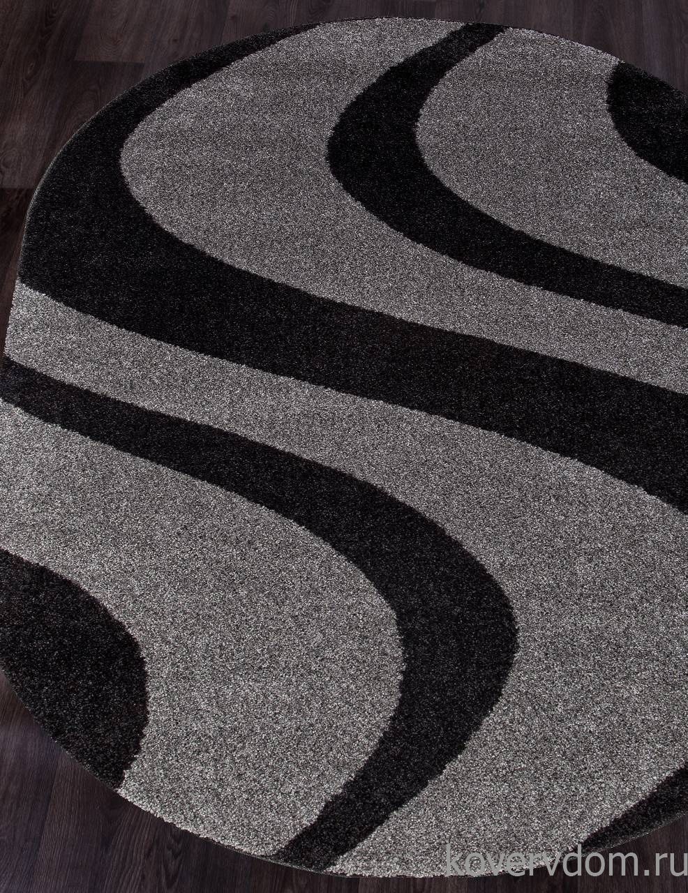 Ковер PLATINUM T617 GRAY-BLACK Овал