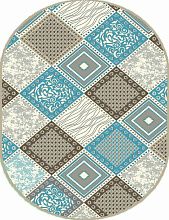 Овальный ковер бирюзовый Соло 44004-28 овал