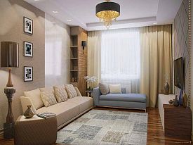 Ковер в современном стиле в гостиную CUBA-A F387 BEIGE