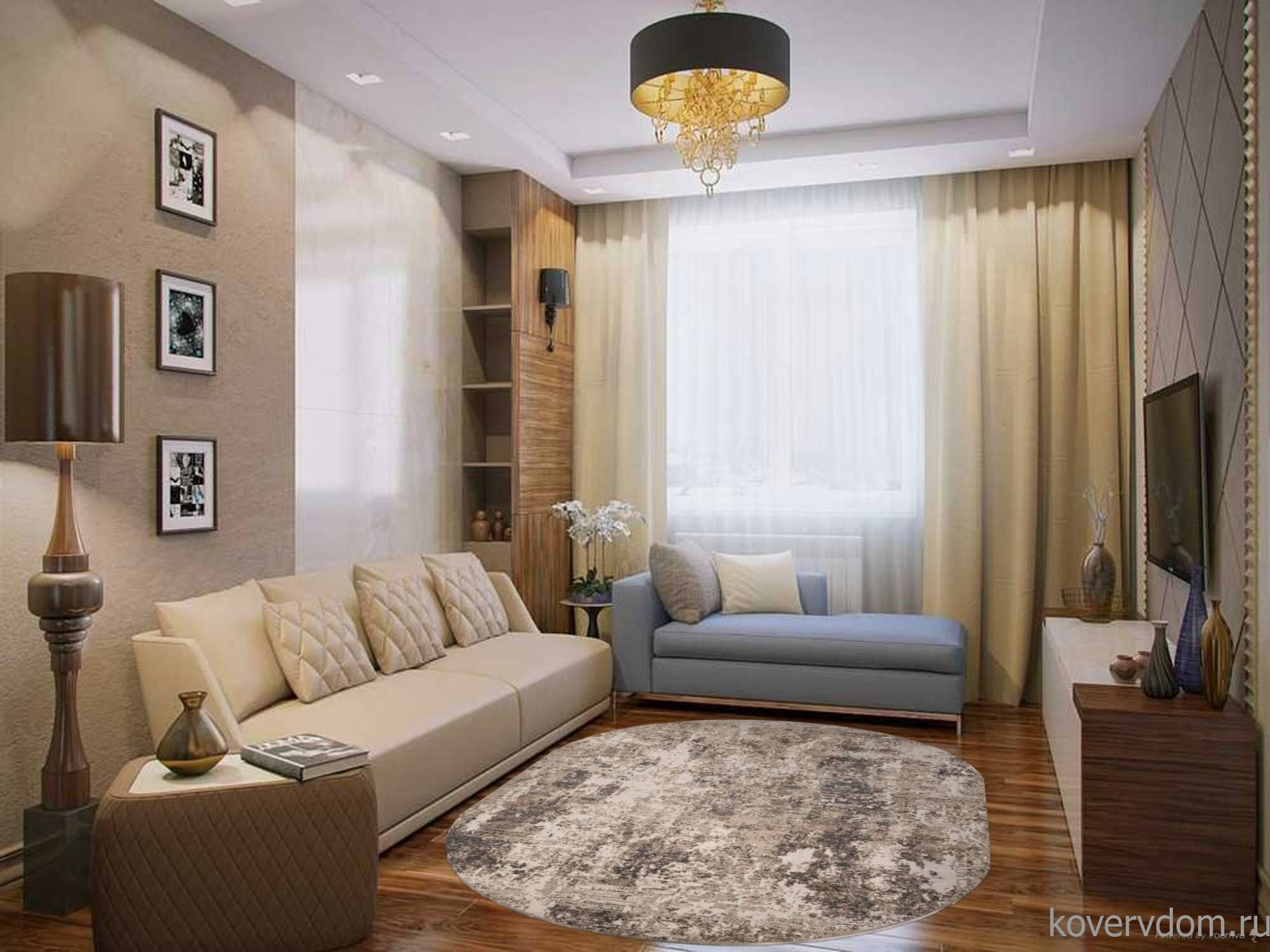 Ковер SIESTA M031A CREAM / WHITE Овал