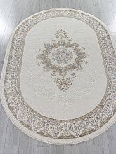 Пушистый круглый ковер ESSA 27236A CREAM / BLUE Овал