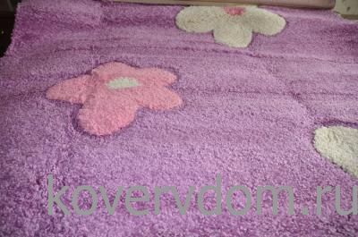 Ковер Шегги ЦВЕТЫ сереневый  Ковер Шегги ЦВЕТЫ сереневый