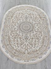 Ковер в гостиную серый MOSSO 27239A CREAM / NAVY Овал