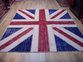 Абстрактный ковер винтажный ручной работы Британский флаг Vintage Flag Patchwork 22229
