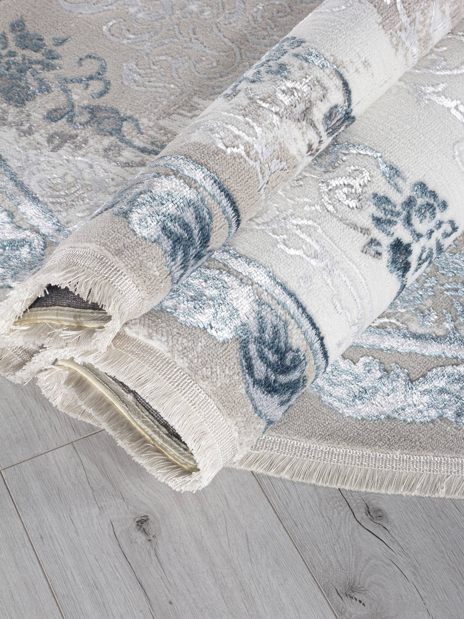 Ковер EFSAN L278A CREAM SHRINK / BLUE FDY Овал