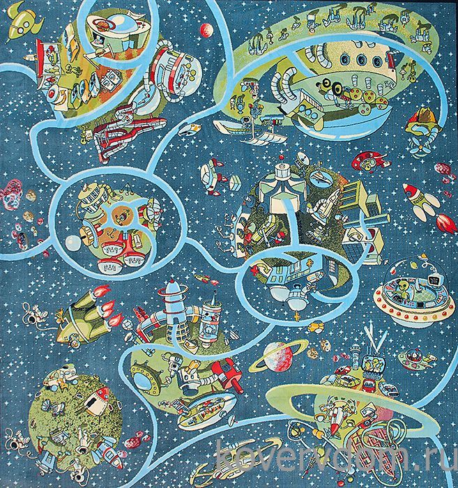 Детский развивающий ковер PTT Sorona Вселенная Детский развивающий ковер PTT Sorona Вселенная